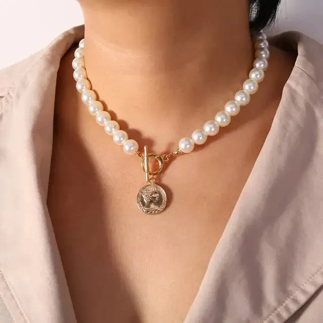 17KM Vintage Pearl Necklaces For Women