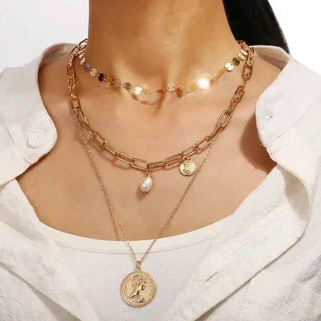 17KM Vintage Pearl Necklaces For Women