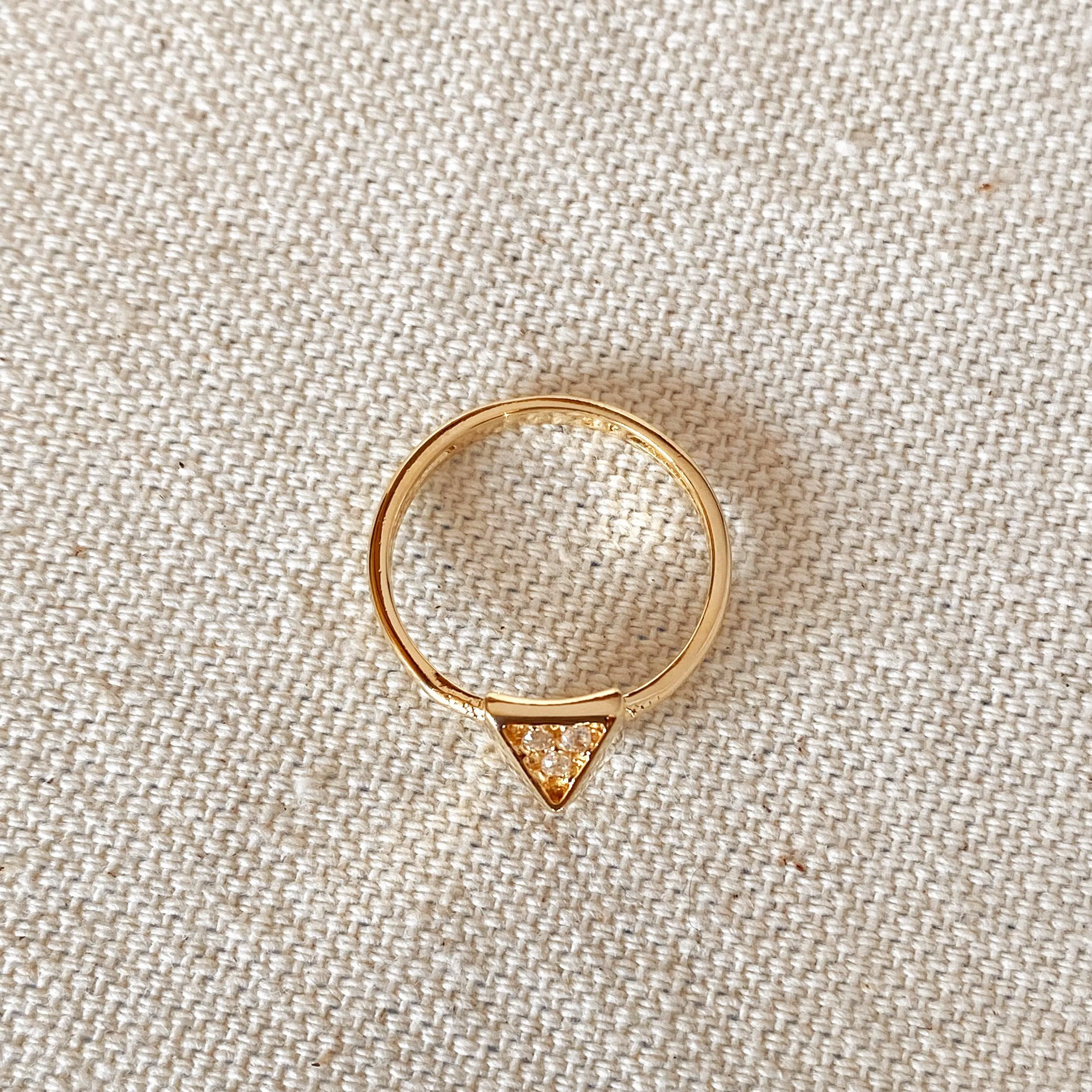 18k Gold Filled Pyramid Ring