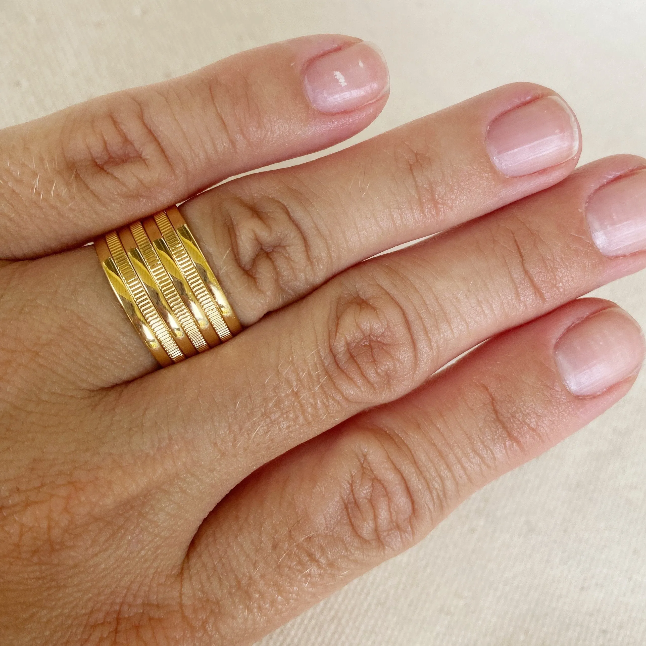 18k Gold Filled Seven Layers Rings Wholesale Jewelry Supplies
