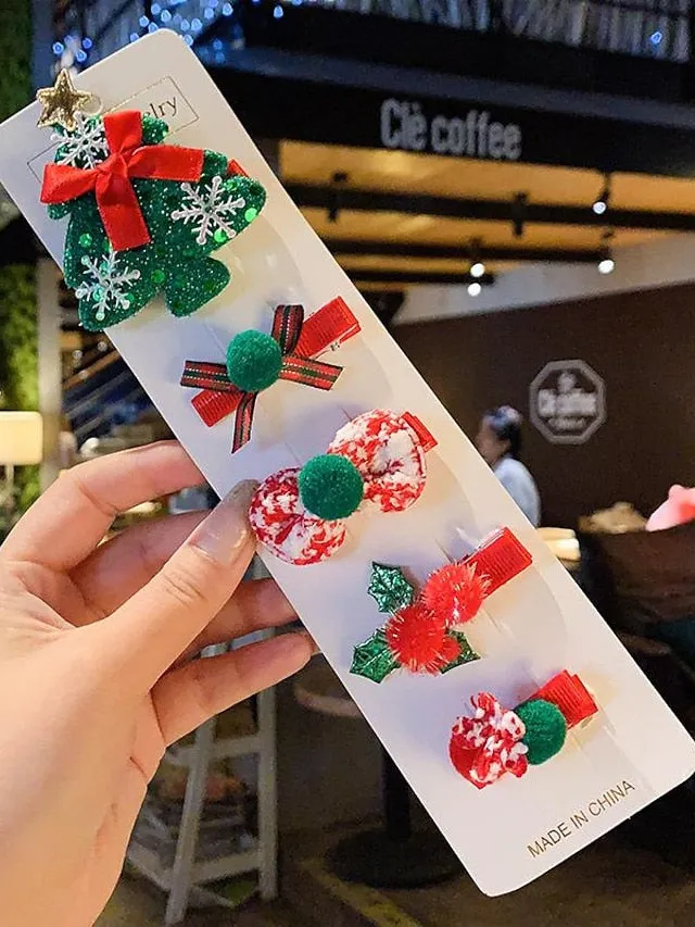 1PC Kid's Hair Accessory Set For Christmas Fabric Style 2 Style 3 Style 4 for Women