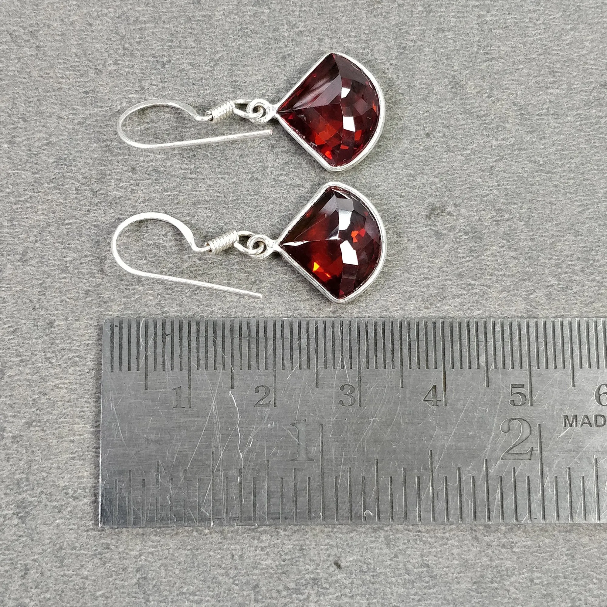 925 Sterling Silver : 4.66gms Synthetic Manmade Blue Coral Simulated Bezel Set Drop Dangle Hool Earring 1.35"
