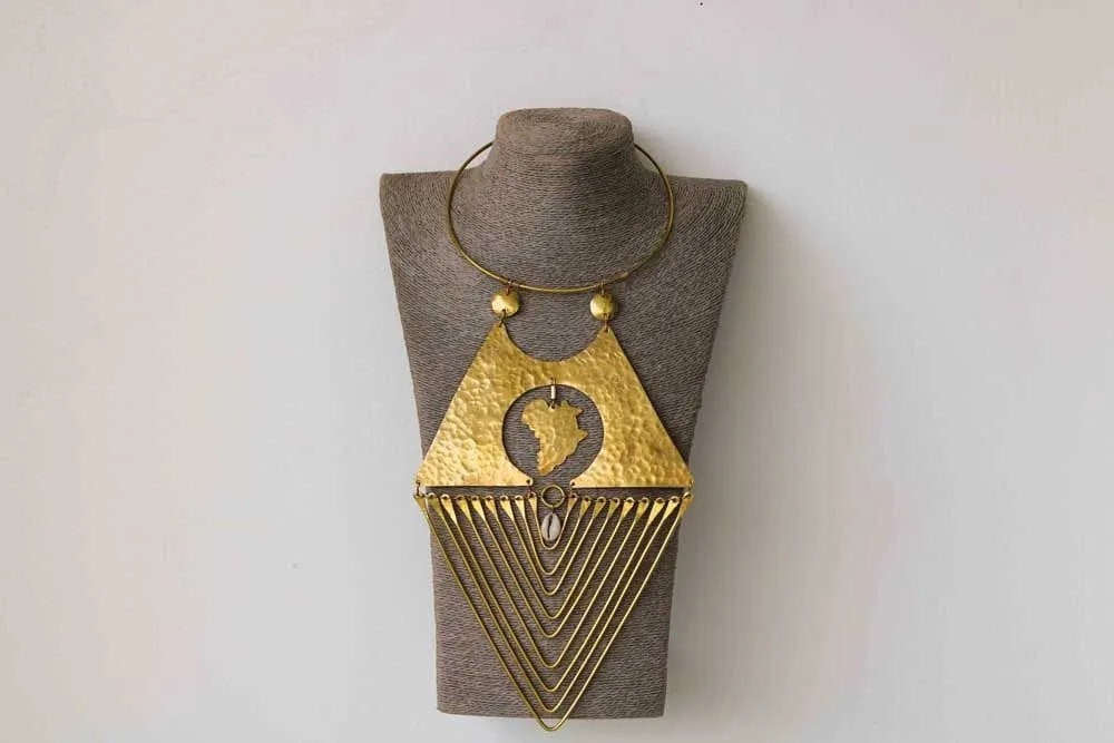 African Brass Necklace, Brass Jewelry, Gift for her, Moms gift, Boho Necklace, Christmas gift