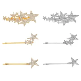 Alloy Diamond Five-pointed Star Hairpin Flash Diamond Star Hairpin Nhhn155499