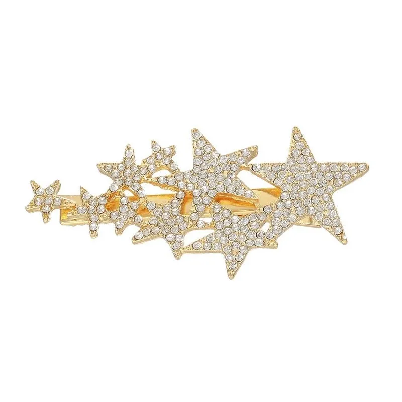 Alloy Diamond Five-pointed Star Hairpin Flash Diamond Star Hairpin Nhhn155499
