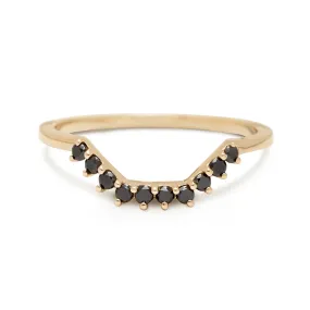 Bea Tiara Band - 14k Gold & Black Diamonds