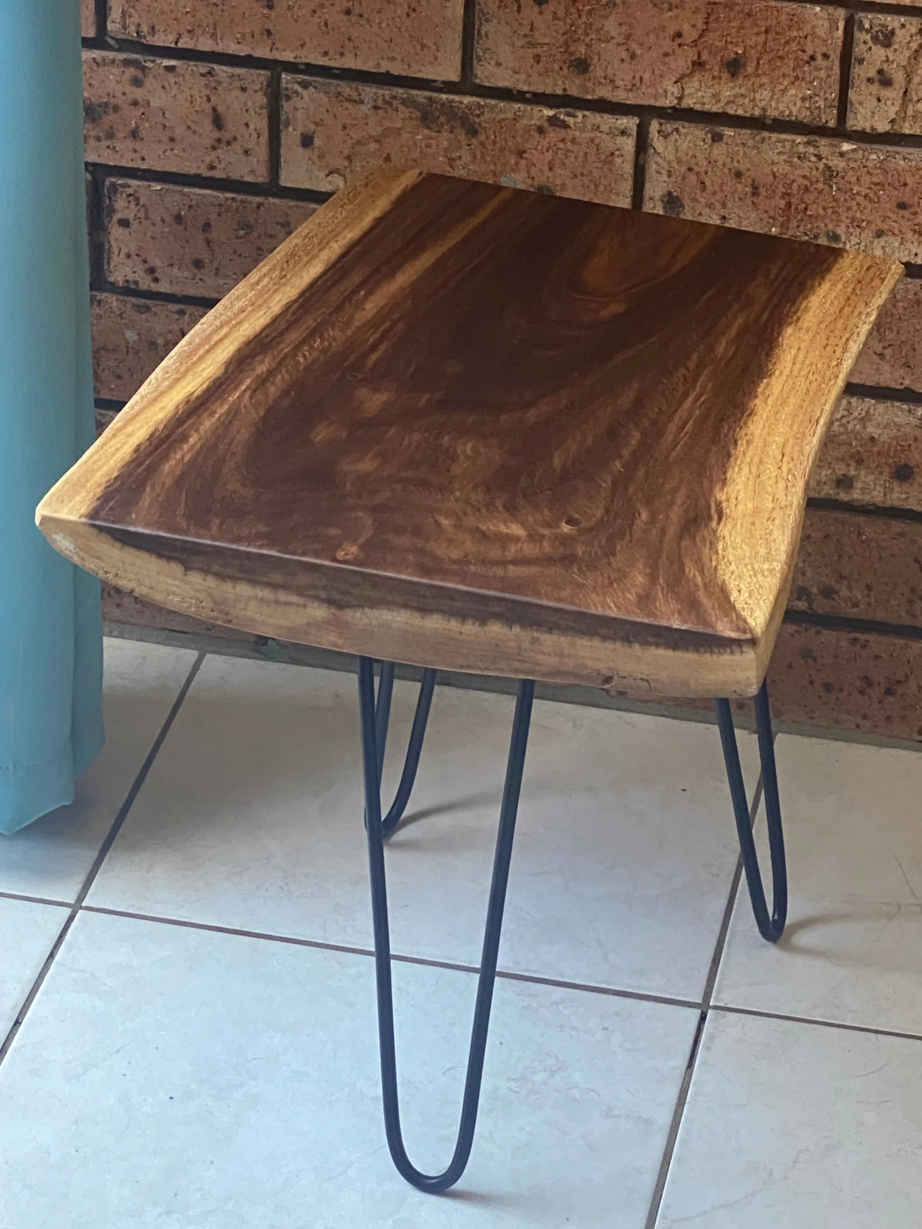 Bedside Table- Live Edge natural Wooden Side Table / Corner Table / Plant or book Stand Raintree Wood-OS56 model