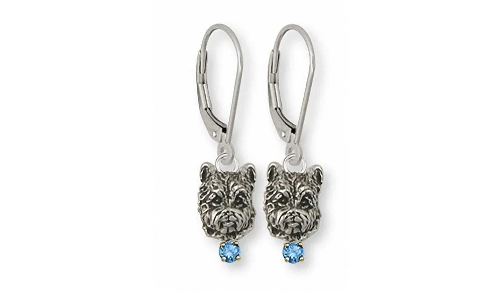 Cairn Terrier Earrings Jewelry Sterling Silver Handmade Dog Earrings CNWT31-SE