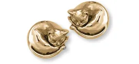 Cat Jewelry 14k Gold Vermeil Handmade Cat Earrings  CT52-EVM