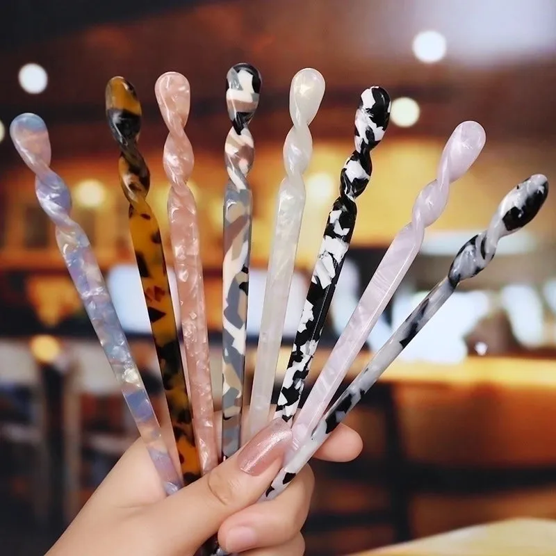 Classic Style Twist Acetic Acid Sheets Printing Hairpin
