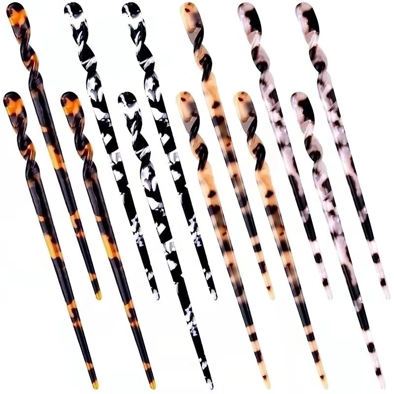 Classic Style Twist Acetic Acid Sheets Printing Hairpin