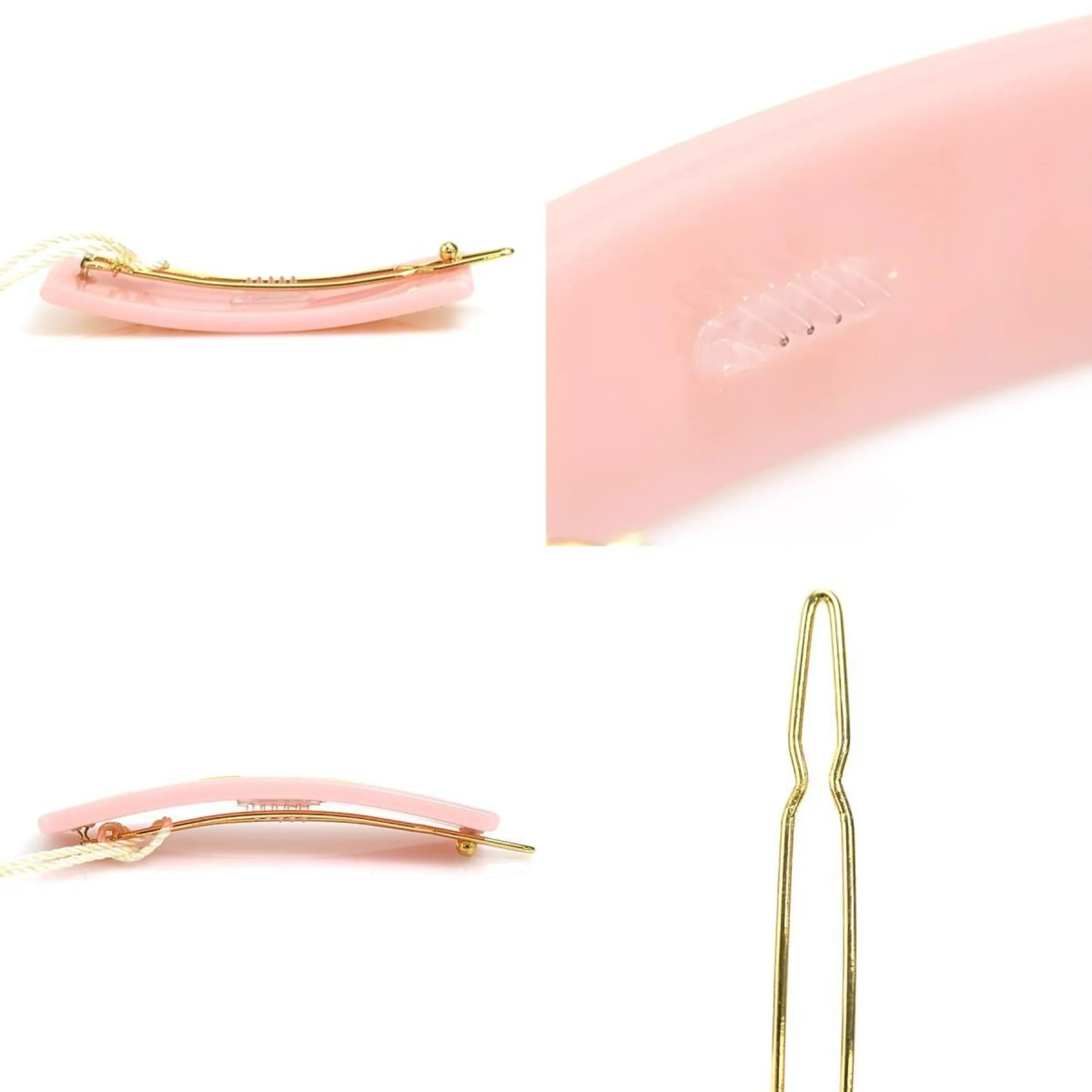 FENDI barrette hairpin plastic pink x yellow kids