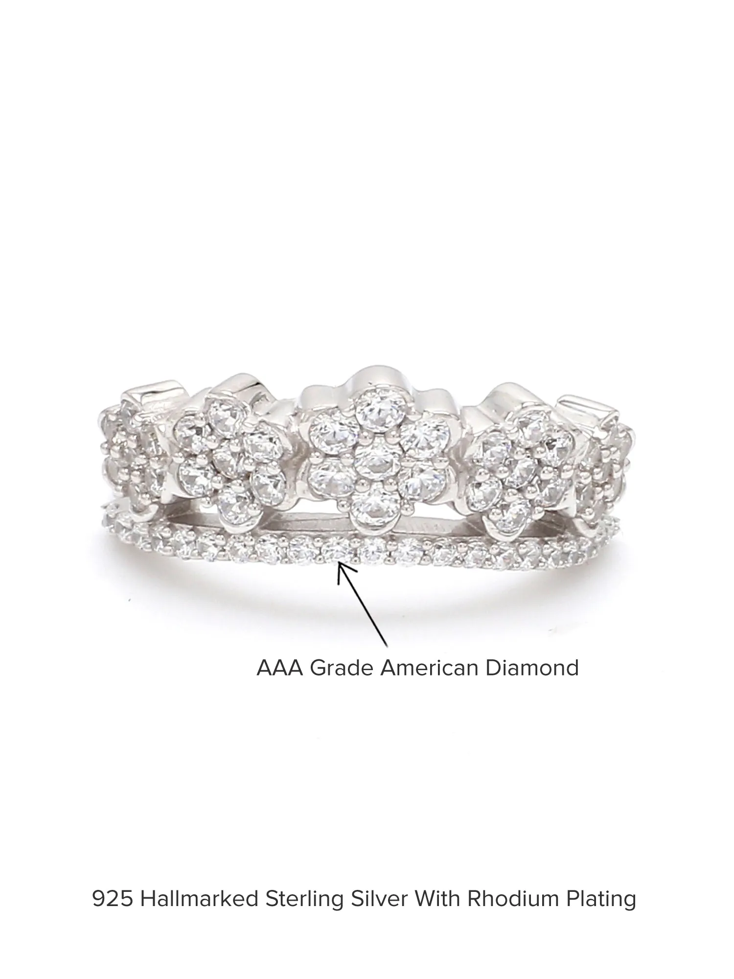 Flower Crown Ring For Women In Silver