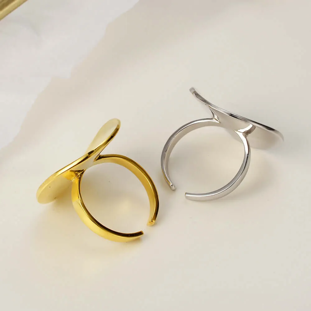 Geometric Round Silver Vintage Band Rings