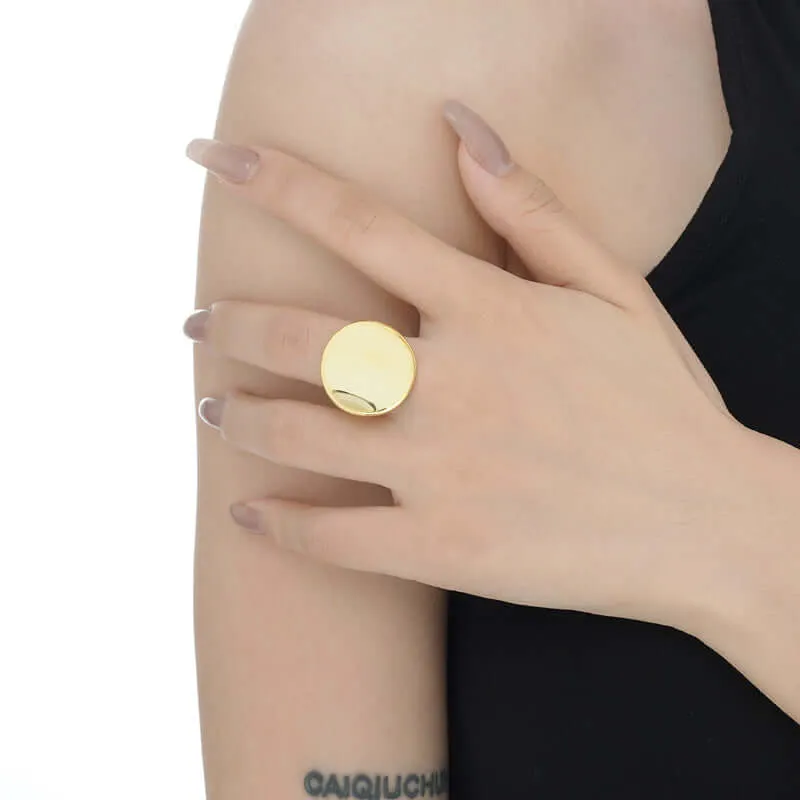 Geometric Round Silver Vintage Band Rings