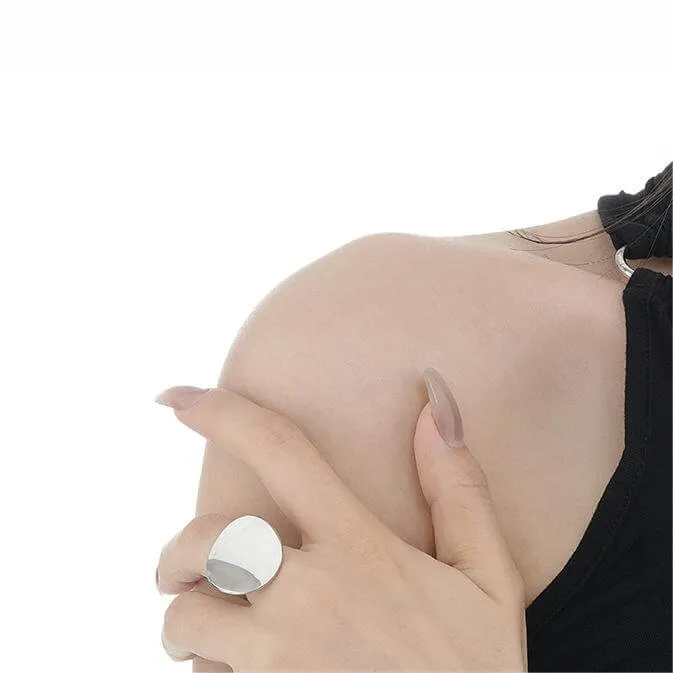 Geometric Round Silver Vintage Band Rings