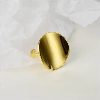 Geometric Round Silver Vintage Band Rings