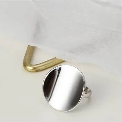 Geometric Round Silver Vintage Band Rings