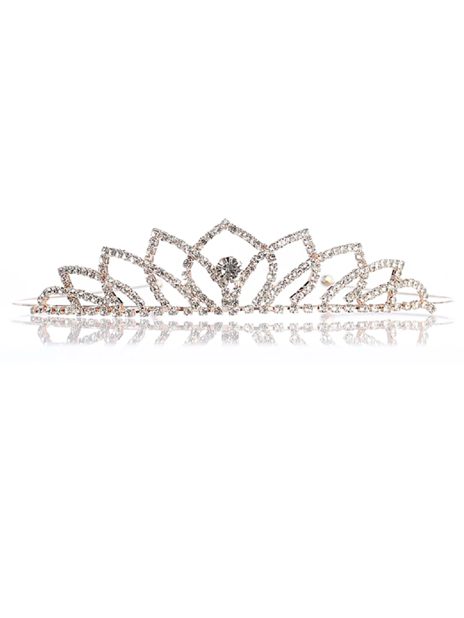 Girls Multi Color Central Crystal Rhinestone Wedding Pageant Tiara