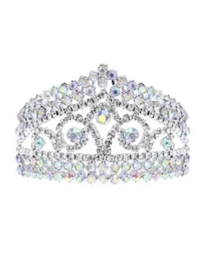 Girls Silver Rhinestone Pageant Flower Girl Comb Tiara