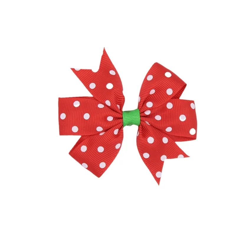 Hot Selling  Christmas Party Headwear Plaid Stripe Bow Hairpin Little Girl Hairpin Accessories