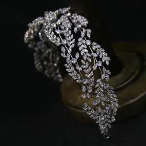Irregular Zircon Wedding Hairband – Crystal Crown Bridal Hair Jewelry for Evening & Weddings