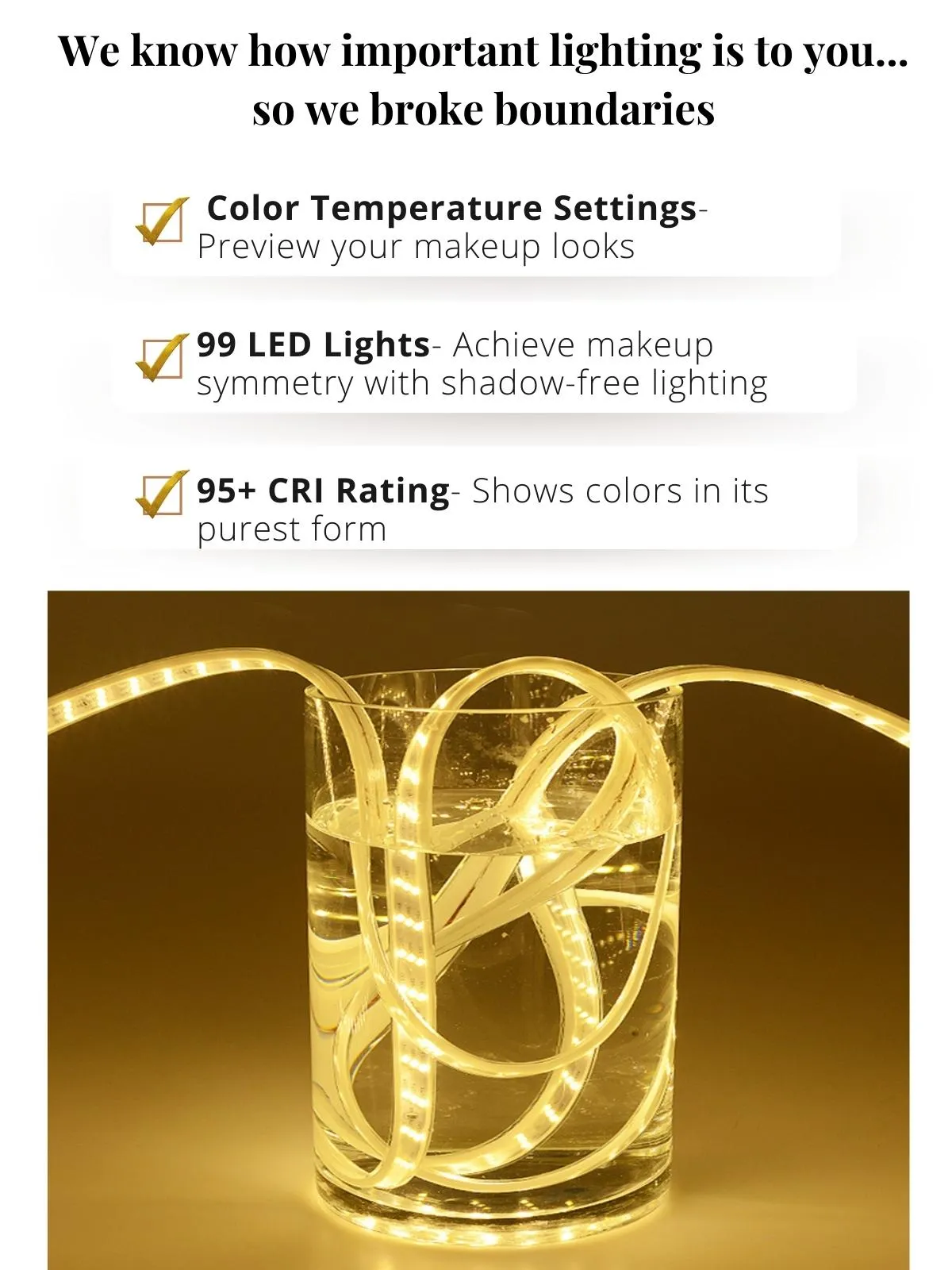 Joyce 8X Wall Mounted Jewelry with Interior Panel and LED Light