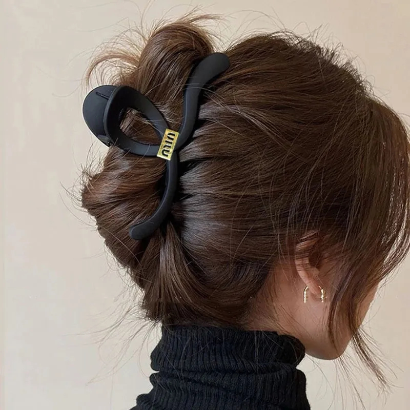 Large Hair Volume Multi- Grab Clip Shark Clip Back Head Black Frosted High Sense Hairpin Hairpin Yiwu Accessories