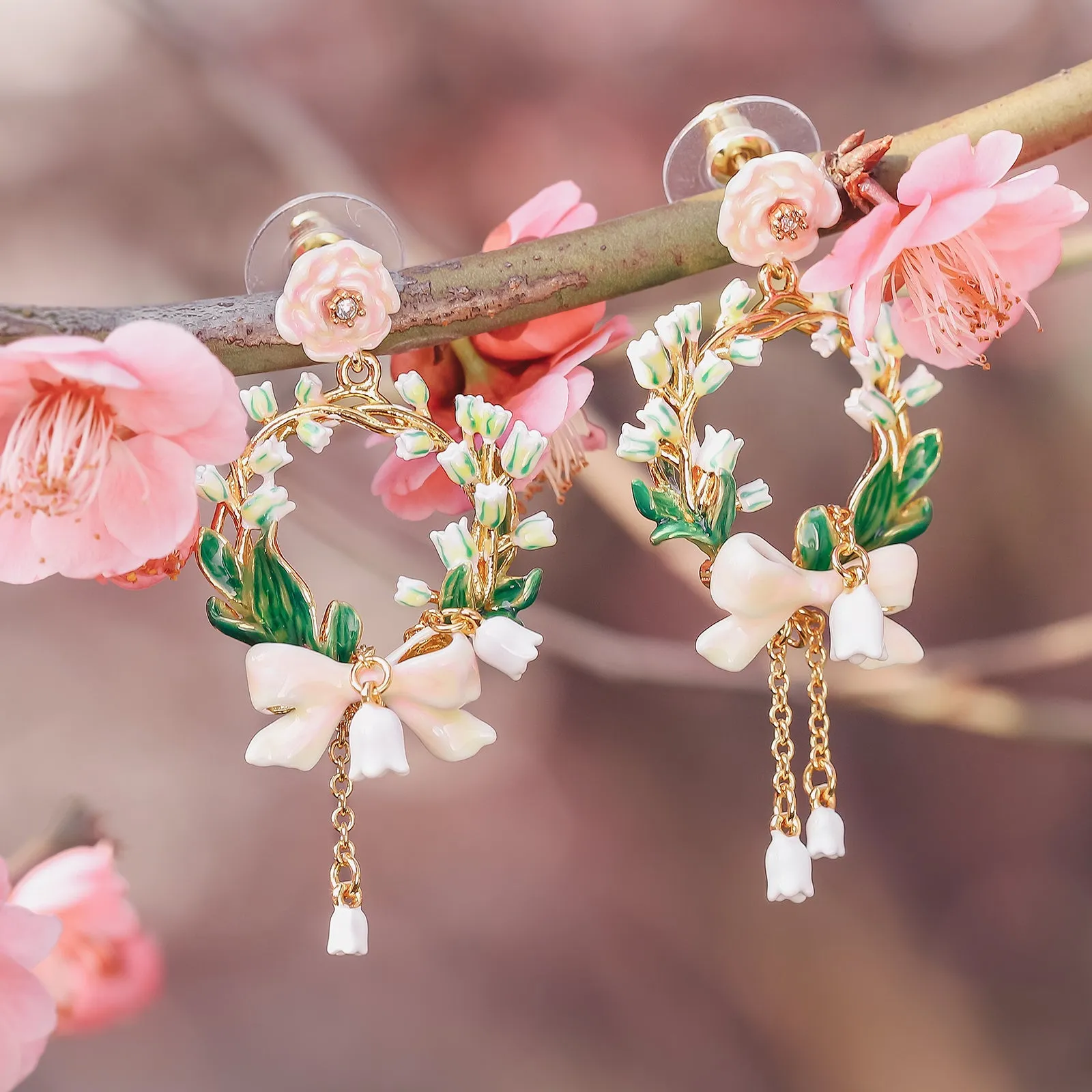 Lily Of The Valley Bow Earrings