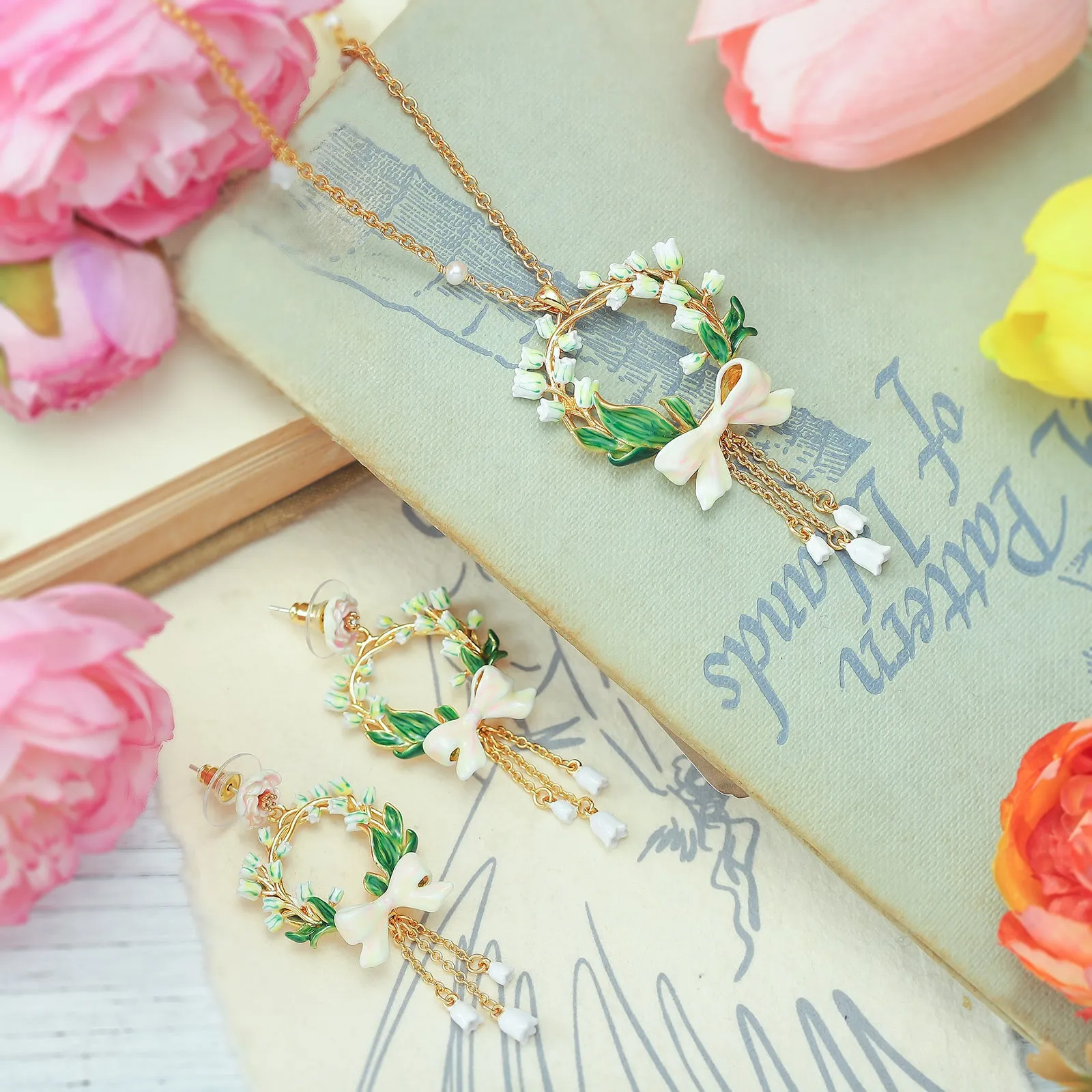 Lily Of The Valley Bow Earrings