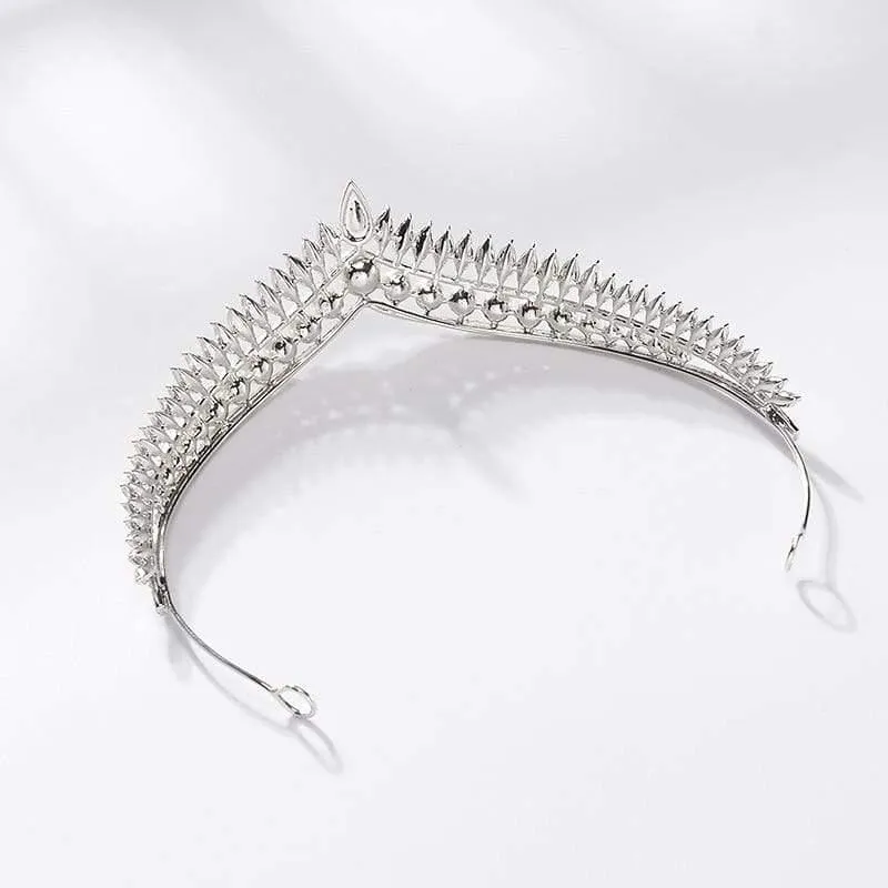 Luxury Pearl Princess Rhinestone Tiara - Queen Pageant Prom Crown for Weddings