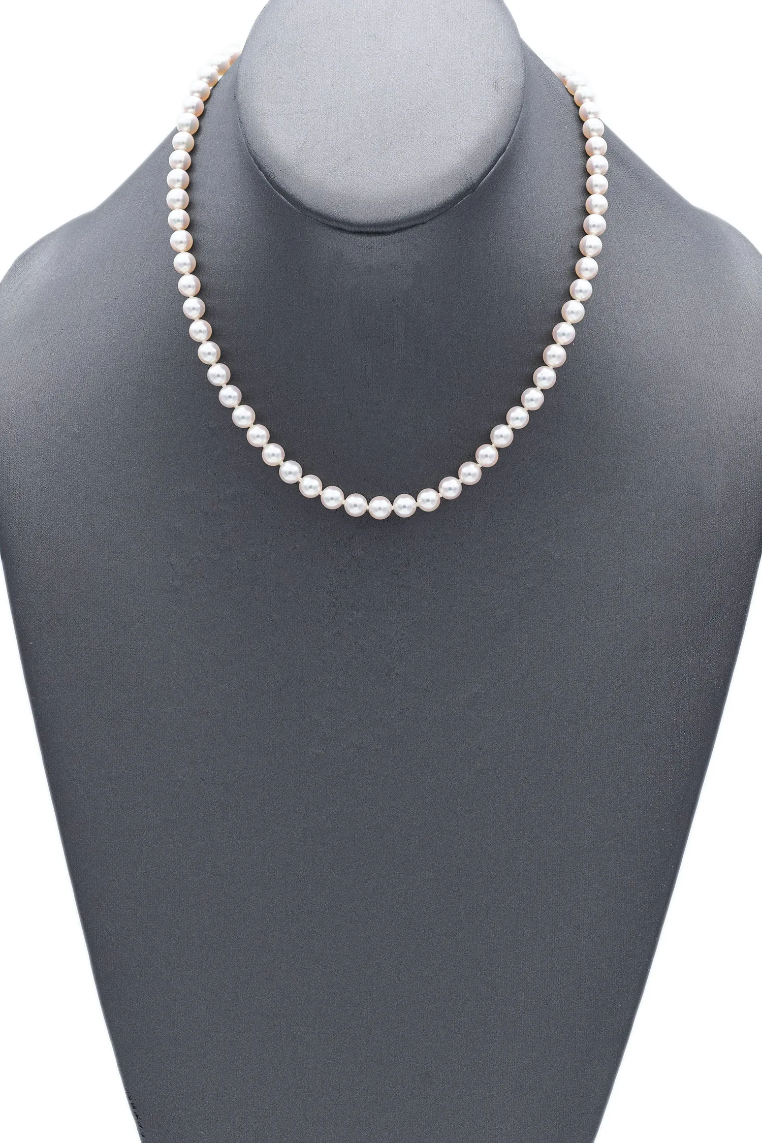 Mikimoto 18K Yellow Gold Pearl Beaded Strand Necklace 16 Inches
