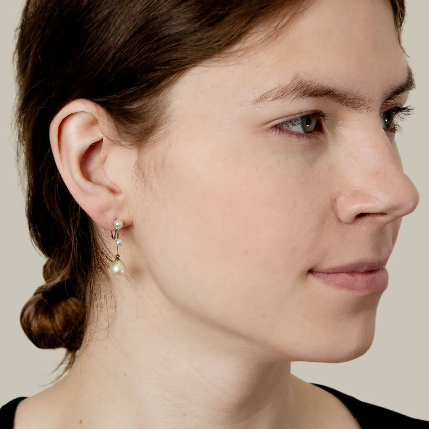 MIKIMOTO Estate 18k White Gold Pearl Drop Earring