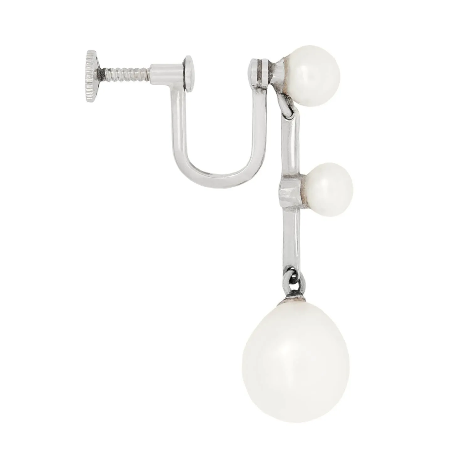 MIKIMOTO Estate 18k White Gold Pearl Drop Earring