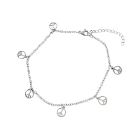 Peace Sign Anklet