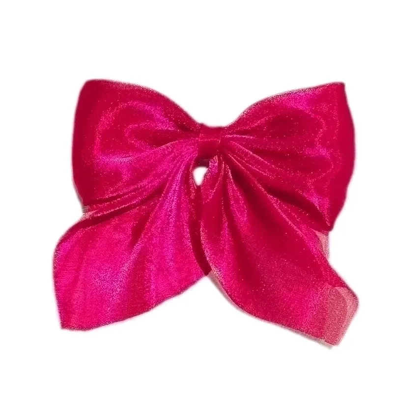 Pearl Satin Medium Bow Hairpin Back Head Hairpin Temperament Duckbill Clip Headdress
