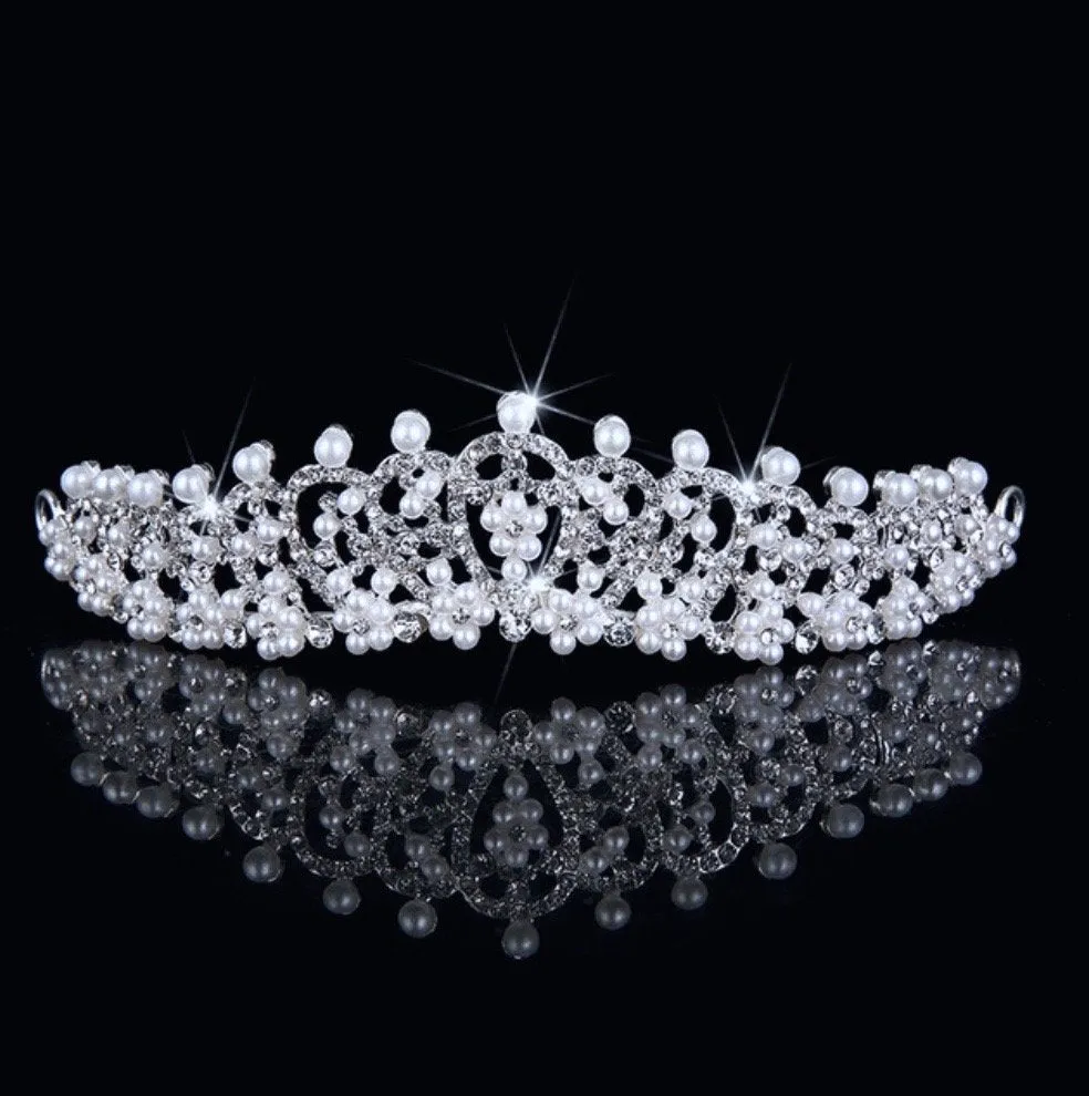 "Autumn" - Wedding Pearl and Cubic Zirconia Tiara