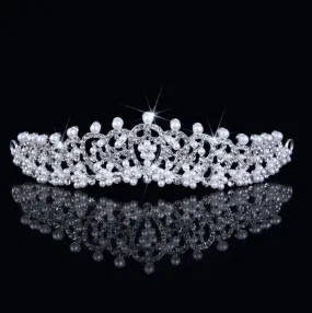 "Autumn" - Wedding Pearl and Cubic Zirconia Tiara