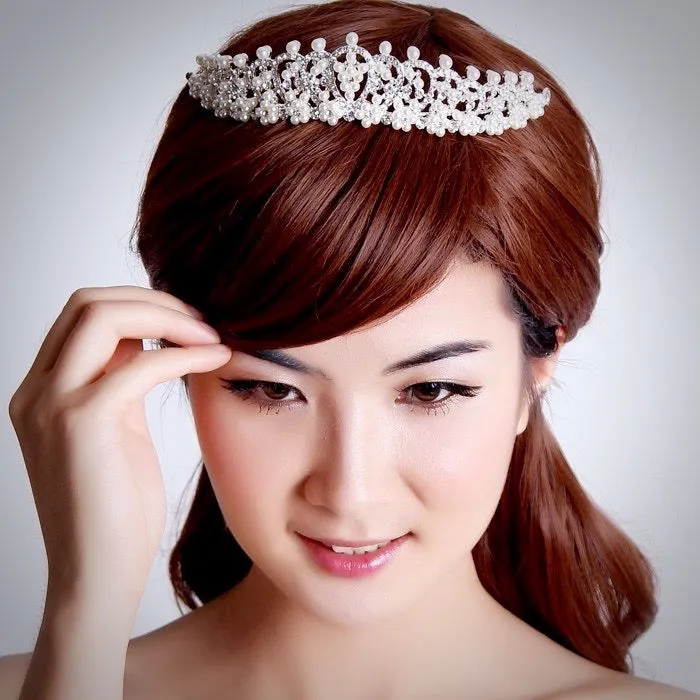 "Autumn" - Wedding Pearl and Cubic Zirconia Tiara