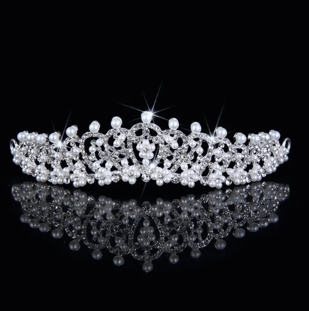 "Autumn" - Wedding Pearl and Cubic Zirconia Tiara