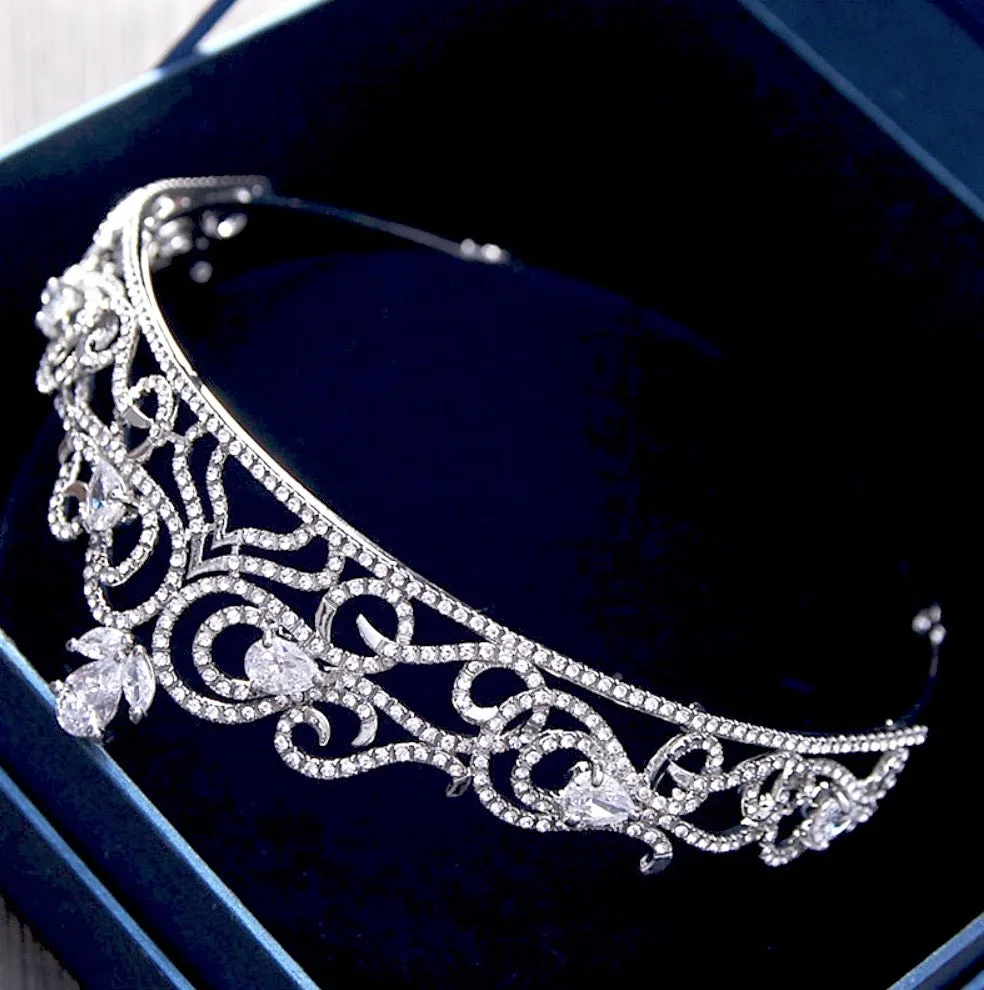 "Brielle" - Cubic Zirconia Bridal Tiara