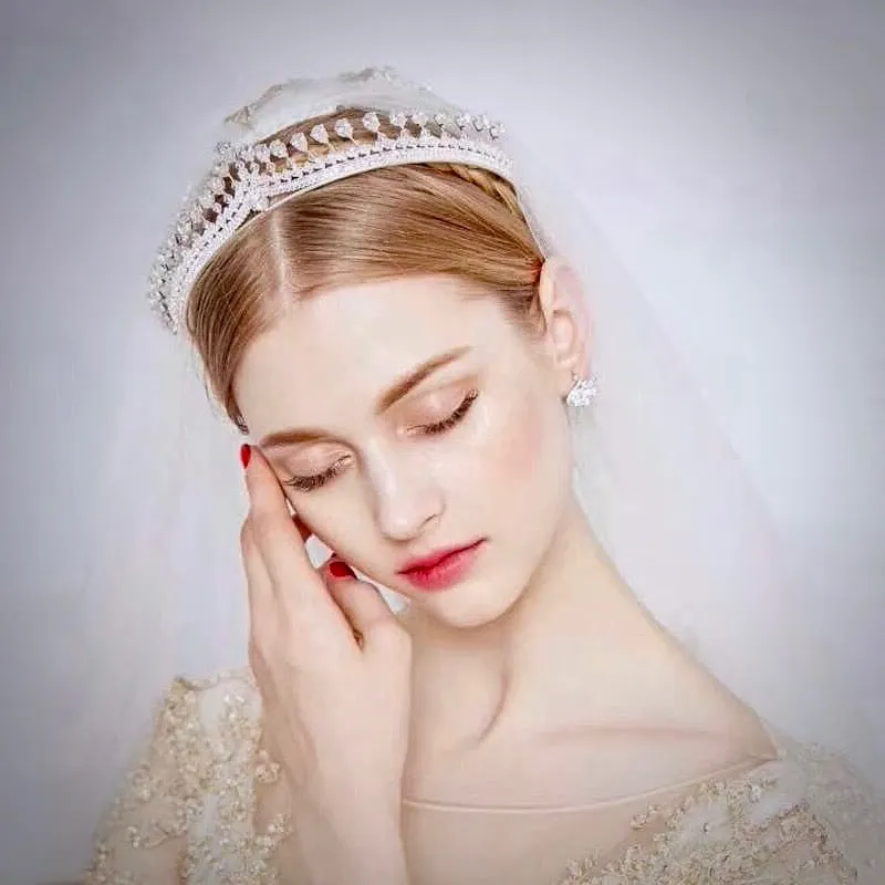 "Cher" - Silver Cubic Zirconia Bridal Tiara