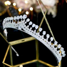 "Cher" - Silver Cubic Zirconia Bridal Tiara
