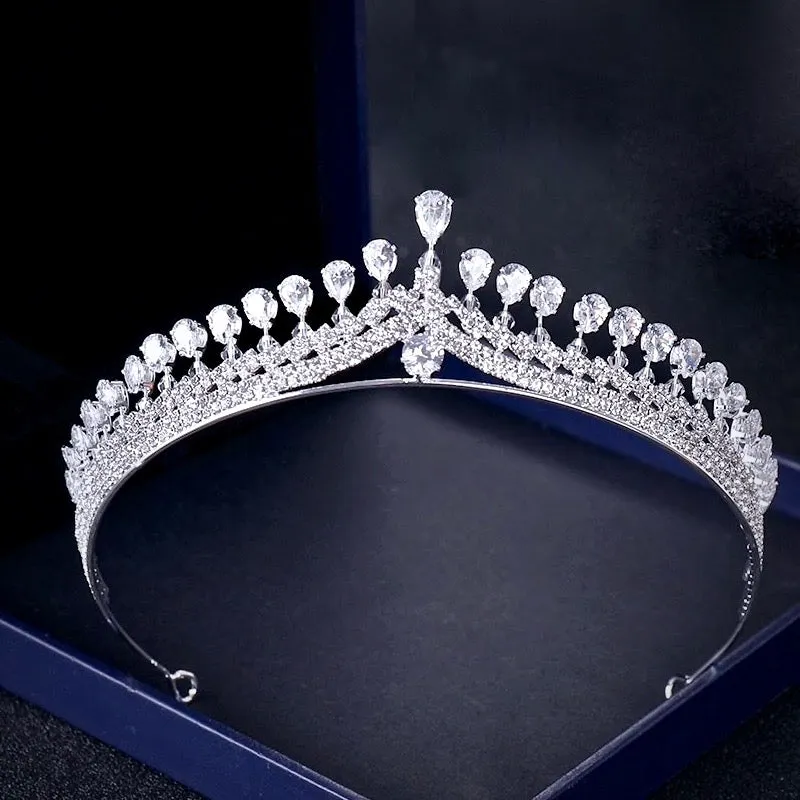 "Cher" - Silver Cubic Zirconia Bridal Tiara