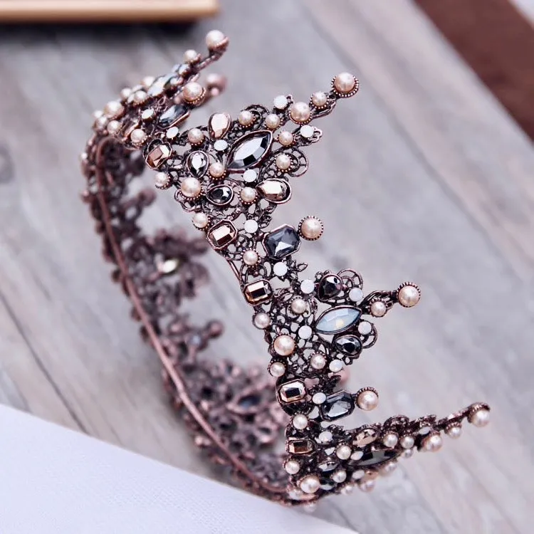 "Eliette" - Baroque Pearl Bridal Crown Tiara