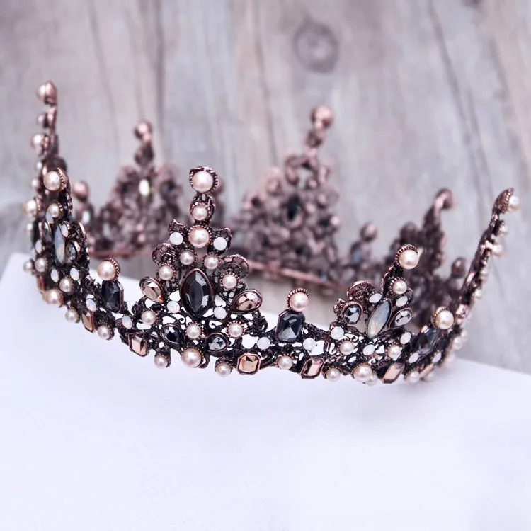 "Eliette" - Baroque Pearl Bridal Crown Tiara