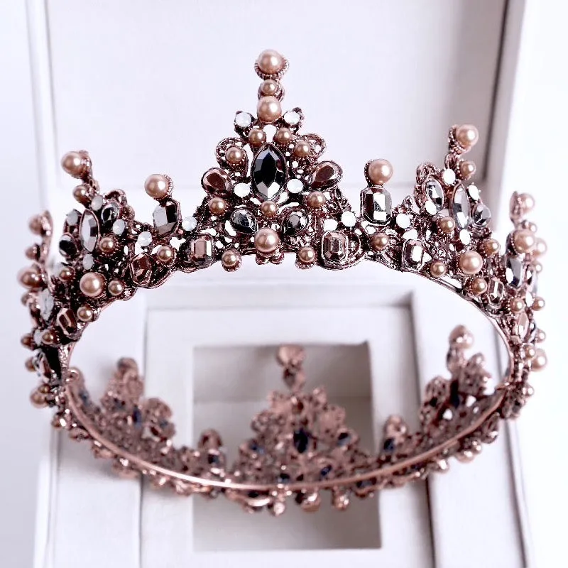 "Eliette" - Baroque Pearl Bridal Crown Tiara