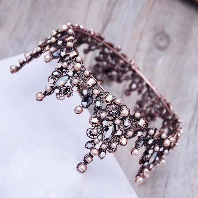 "Eliette" - Baroque Pearl Bridal Crown Tiara