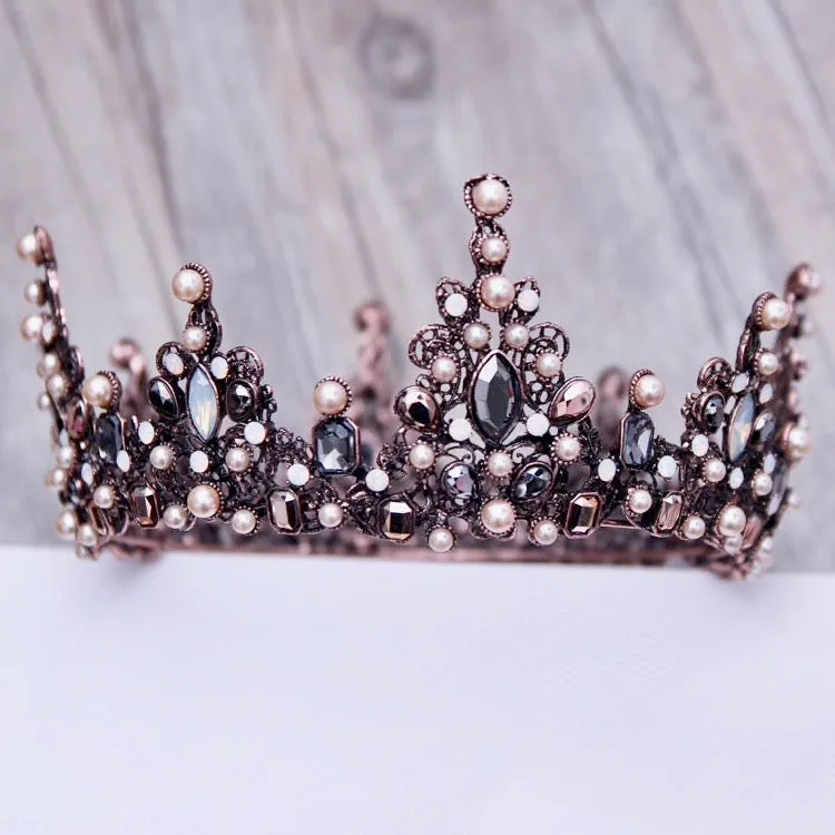 "Eliette" - Baroque Pearl Bridal Crown Tiara
