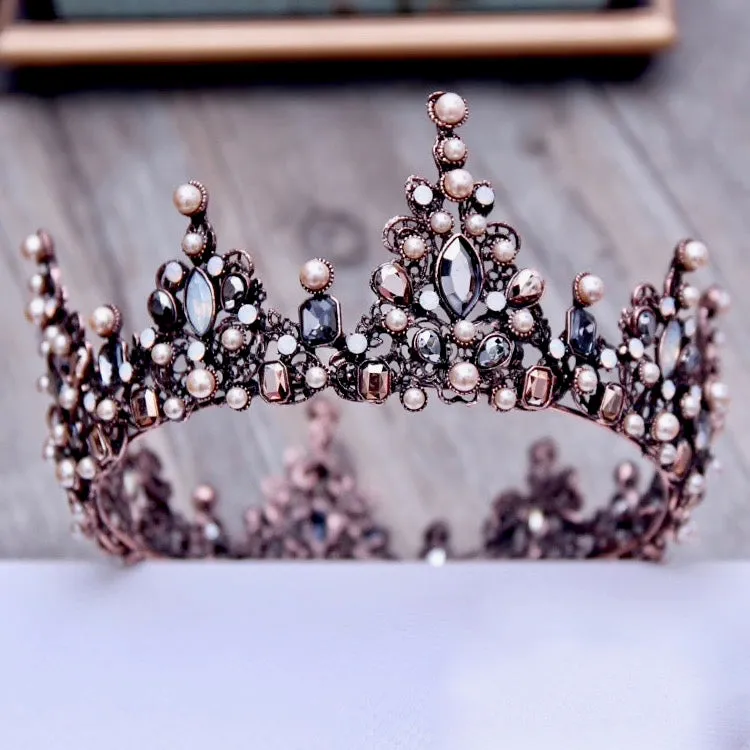 "Eliette" - Baroque Pearl Bridal Crown Tiara